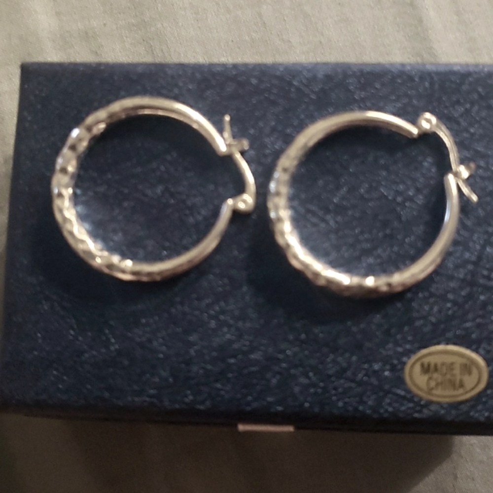 Silver Hoop Earrings 30mm